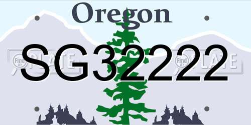 SG32222 Oregon License Plate