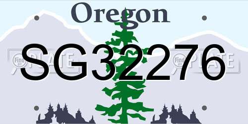 SG32276 Oregon License Plate