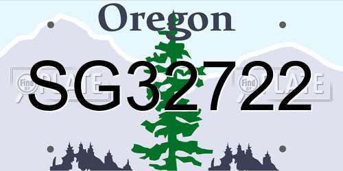 SG32722 Oregon License Plate