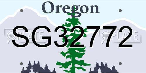 SG32772 Oregon License Plate