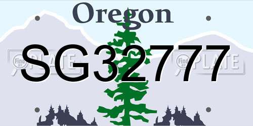 SG32777 Oregon License Plate