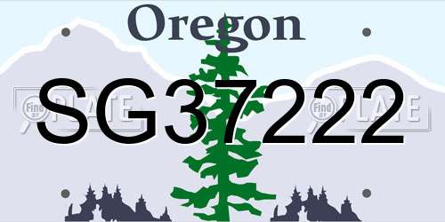 SG37222 Oregon License Plate