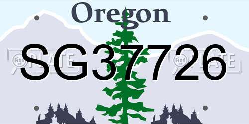 SG37726 Oregon License Plate