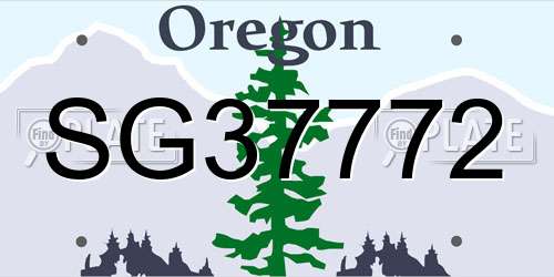 SG37772 Oregon License Plate