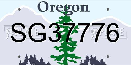 SG37776 Oregon License Plate