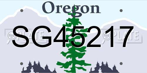SG45217 Oregon License Plate