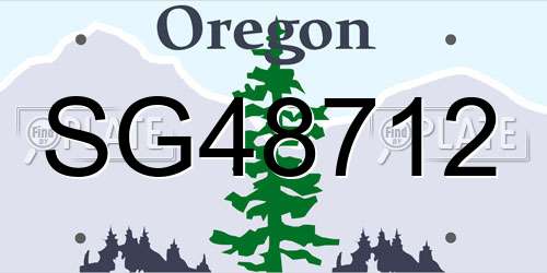 SG48712 Oregon License Plate