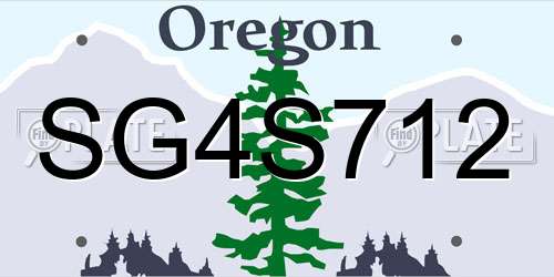 SG4S712 Oregon License Plate