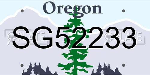 SG52233 Oregon License Plate