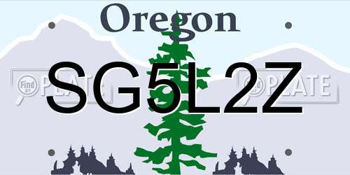 SG5L2Z Oregon License Plate