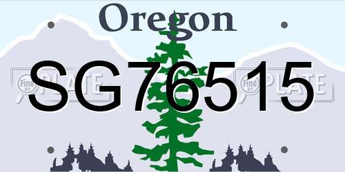 SG76515 Oregon License Plate