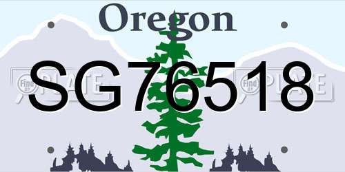 SG76518 Oregon License Plate