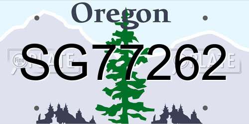 SG77262 Oregon License Plate