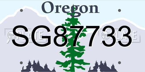 SG87733 Oregon License Plate