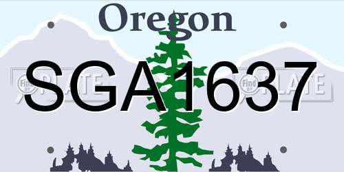 SGA1637 Oregon License Plate