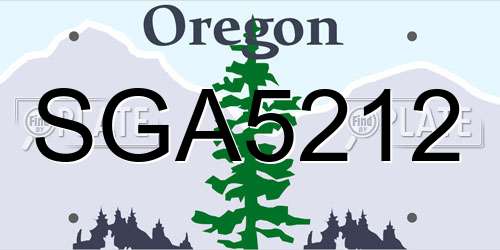 SGA5212 Oregon License Plate