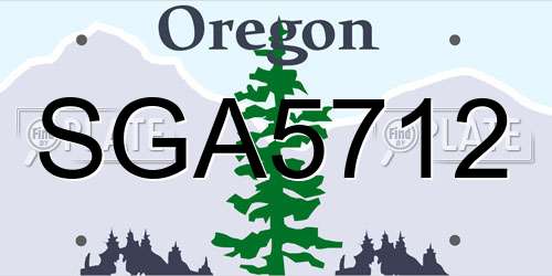 SGA5712 Oregon License Plate