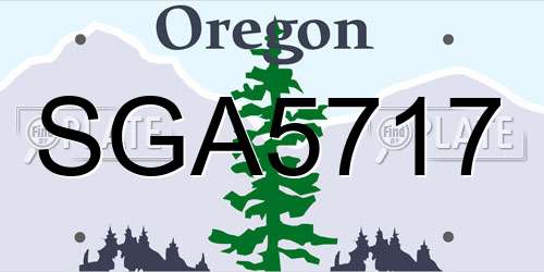 SGA5717 Oregon License Plate