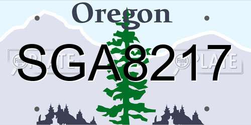 SGA8217 Oregon License Plate