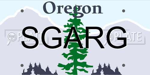 SGARG Oregon License Plate
