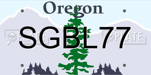 SGBL77 Oregon License Plate