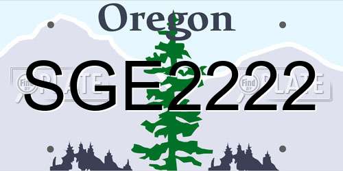 SGE2222 Oregon License Plate