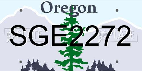 SGE2272 Oregon License Plate