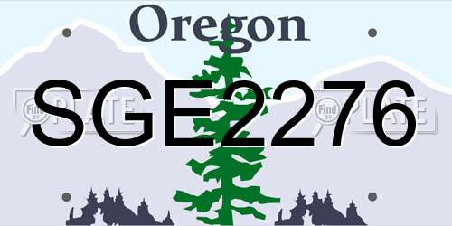 SGE2276 Oregon License Plate