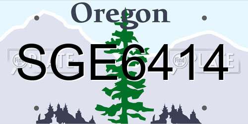 SGE6414 Oregon License Plate