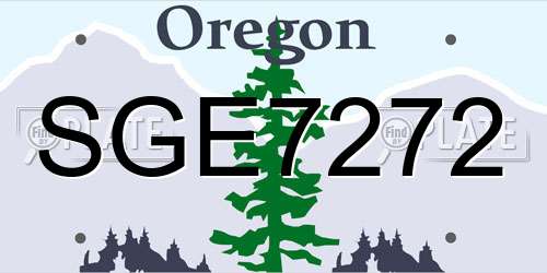 SGE7272 Oregon License Plate