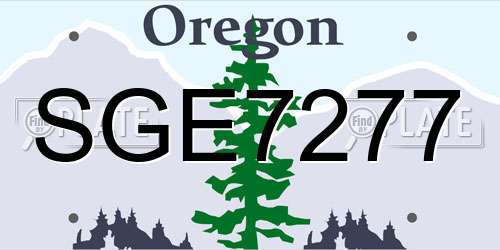 SGE7277 Oregon License Plate