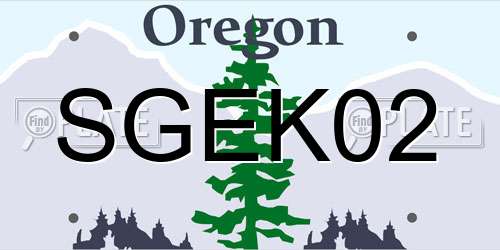 SGEK02 Oregon License Plate