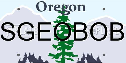 SGEOBOB Oregon License Plate