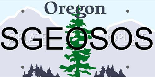 SGEOSOS Oregon License Plate