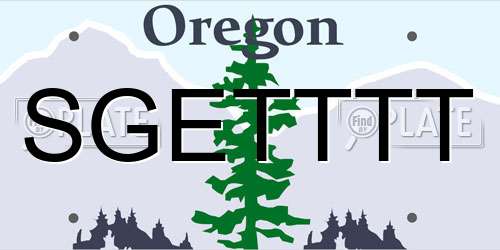 SGETTTT Oregon License Plate