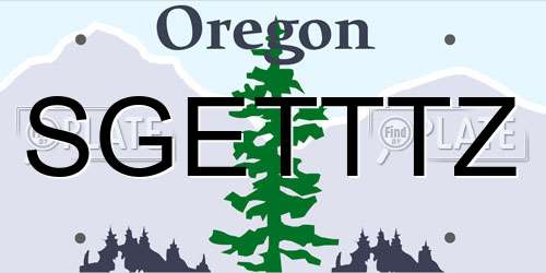 SGETTTZ Oregon License Plate