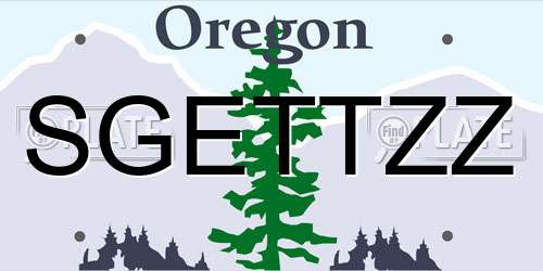 SGETTZZ Oregon License Plate