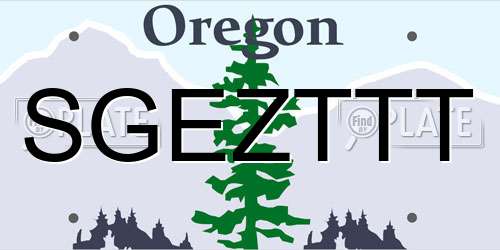 SGEZTTT Oregon License Plate