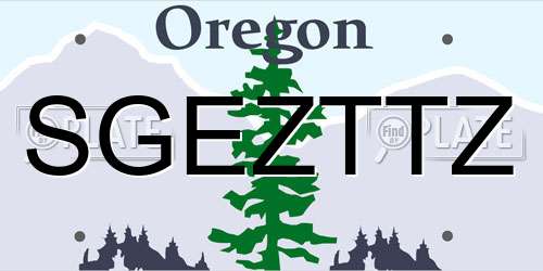 SGEZTTZ Oregon License Plate