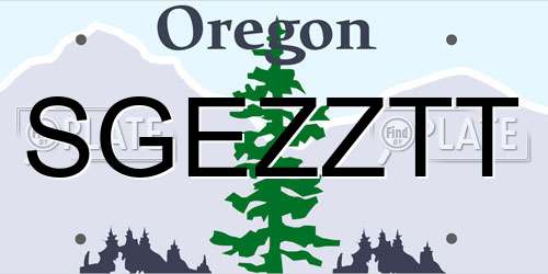 SGEZZTT Oregon License Plate