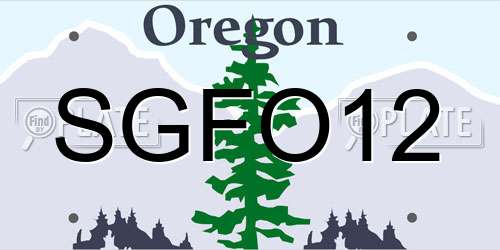 SGFO12 Oregon License Plate