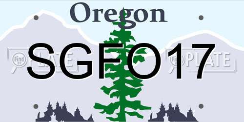 SGFO17 Oregon License Plate