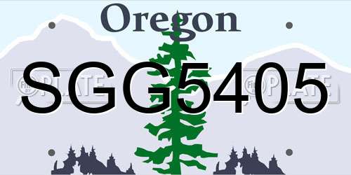 SGG5405 Oregon License Plate