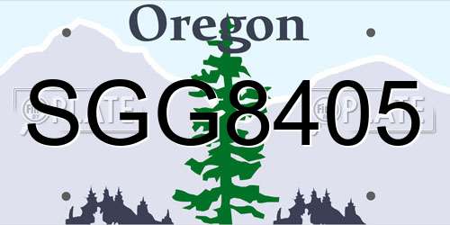 SGG8405 Oregon License Plate