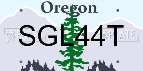 SGL44T Oregon License Plate