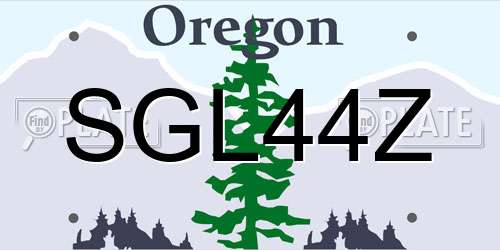 SGL44Z Oregon License Plate