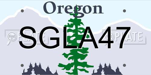 SGLA47 Oregon License Plate