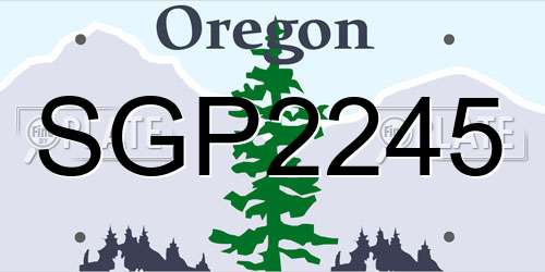 SGP2245 Oregon License Plate
