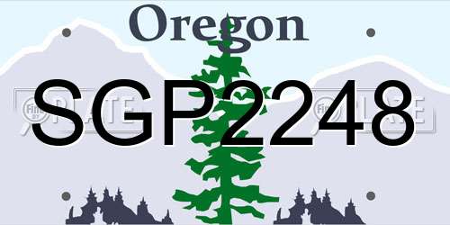SGP2248 Oregon License Plate