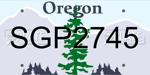 SGP2745 Oregon License Plate